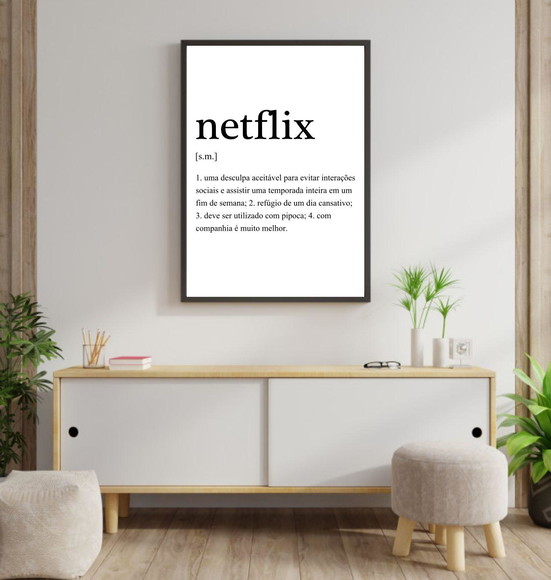 Quadro Decorativo com definição humorada do Netflix