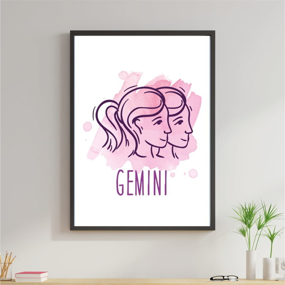 Quadro Decorativo com imagem sobre signo de Gêmeos