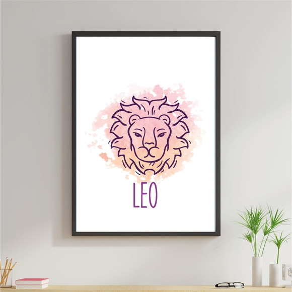 Quadro Decorativo com imagem sobre signo de Leão