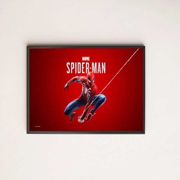 Quadro decorativo ilustração spider man fundo vermelho