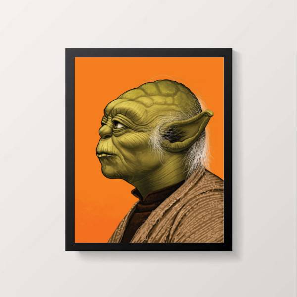 Quadro Desenho Yoda Perfil