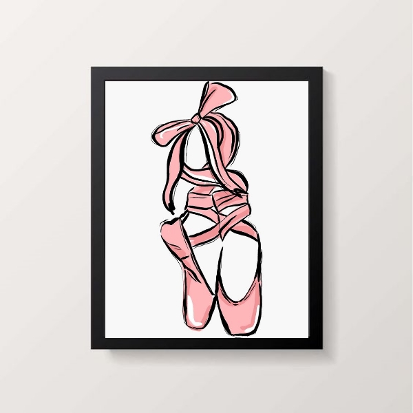 Quadro Ilustração Sapatilha De Ballet