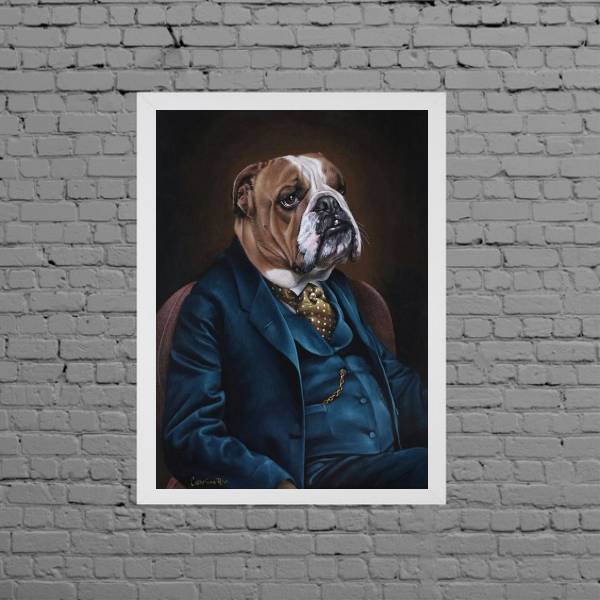 Quadro Decorativo Bulldog De Terno