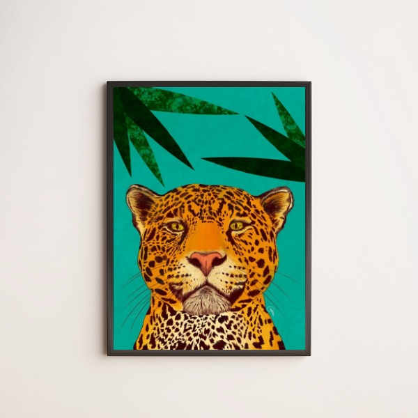 Quadro Decorativo Tigre Tropical