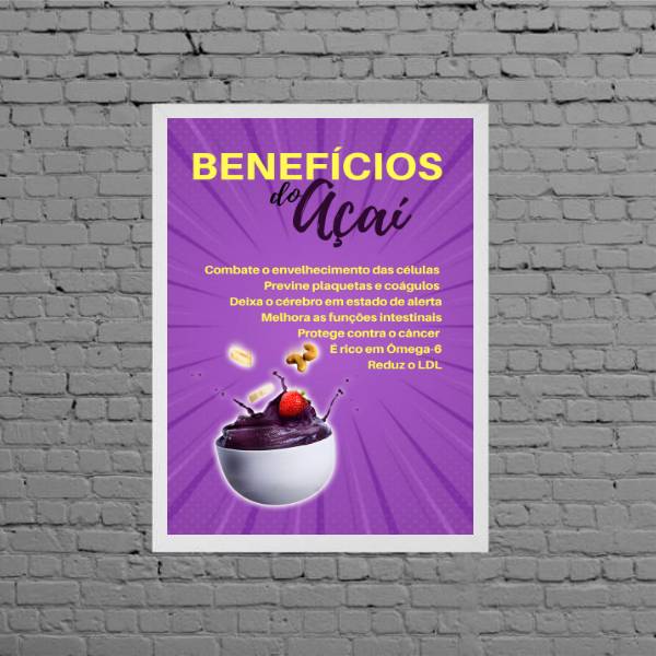 Quadro Decorativo Benefícios Do Açaí