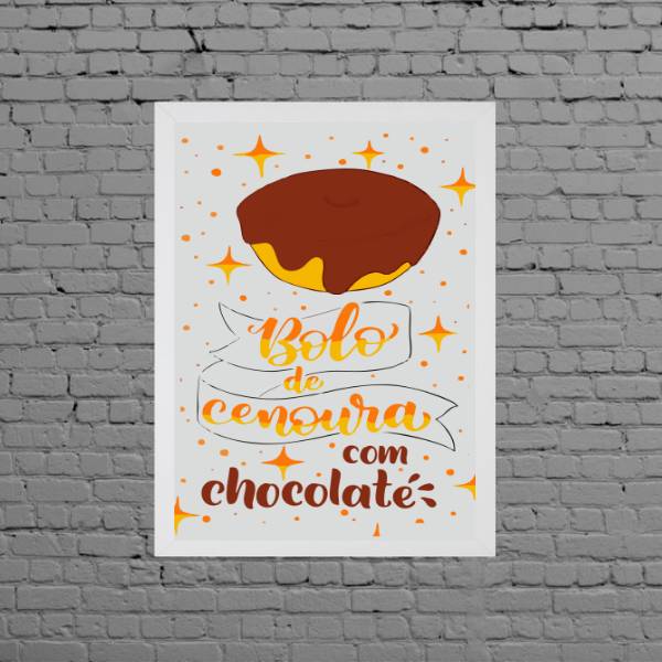 Quadro Bolo De Cenoura Com Chocolate