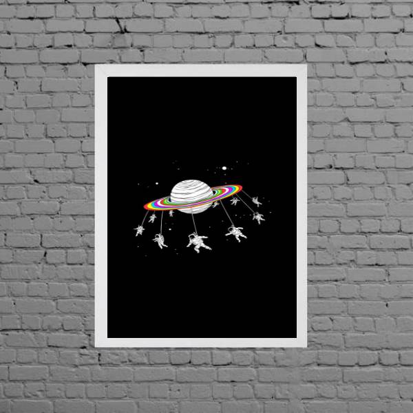 Quadro Decorativo Astronautas LGBT