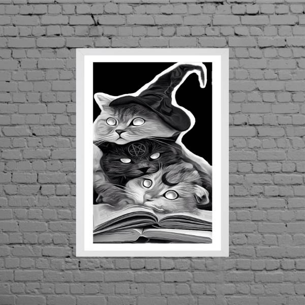 Quadro Decorativo Gatinhos Wicca