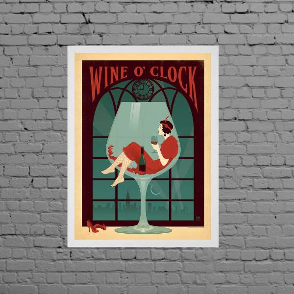 Quadro Vintage Wine O Clock