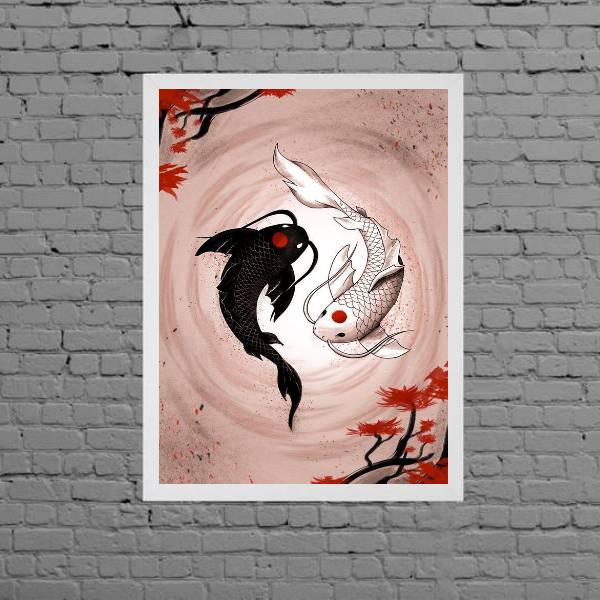 Quadro Decorativo Carpas Yin-Yang