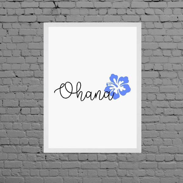 Quadro Decorativo Ohana Flor Azul