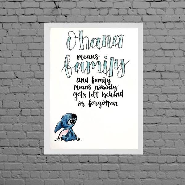 Quadro Decorativo Ohana Means Family