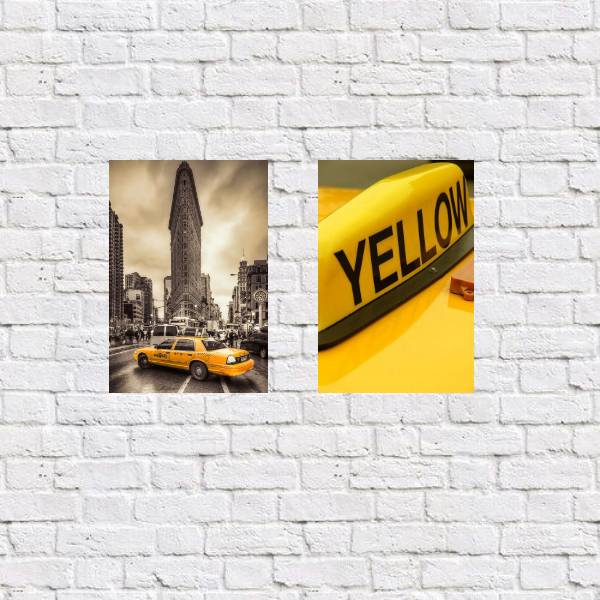 kit 2 placas taxi nova york