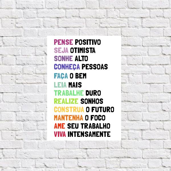 Placa Decorativa Pense Positivo