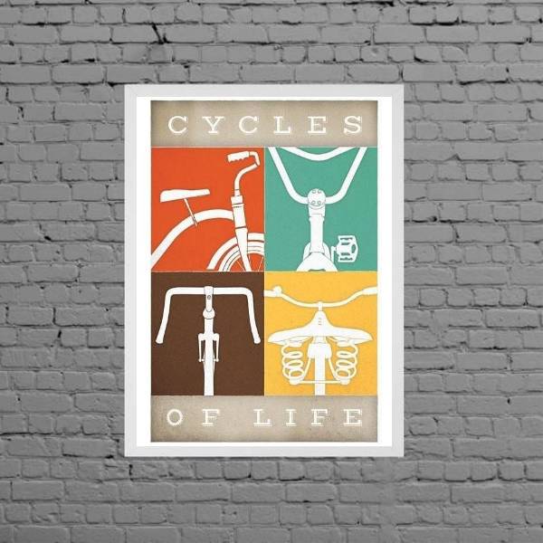 Quadro Decorativo Bike Cycles Of Life