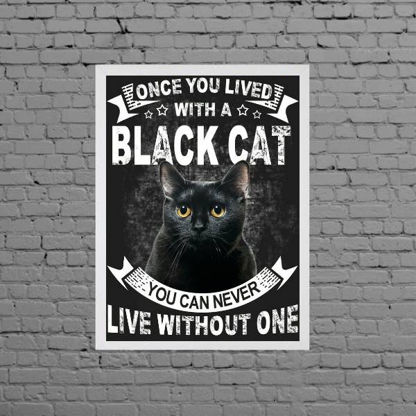 Quadro Decorativo Black Cat