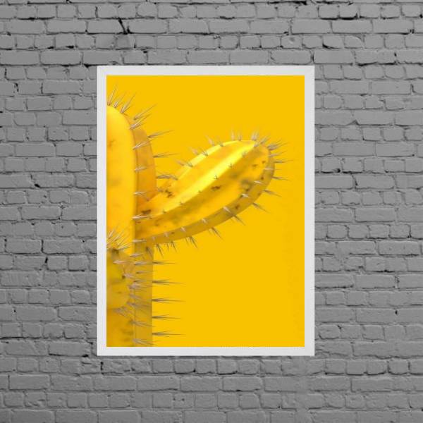 Quadro Decorativo Cacto Amarelo