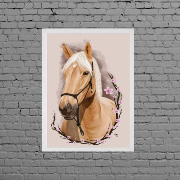 Quadro Decorativo Cavalo Com Flores