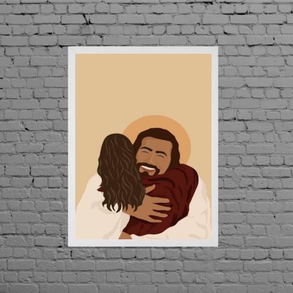 Quadro Decorativo Abraço De Cristo