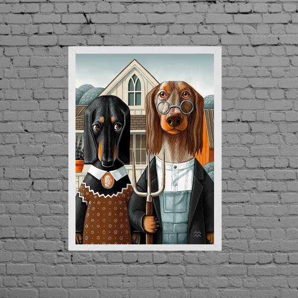 Quadro Senhor E Senhora Dachshund