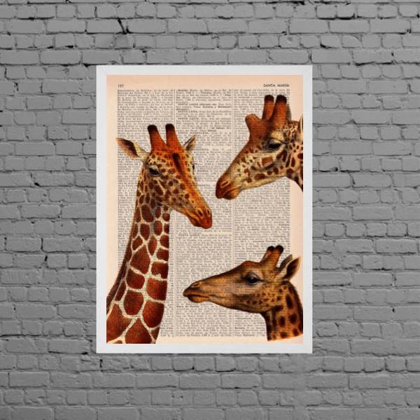 Quadro Decorativo Trio Girafas