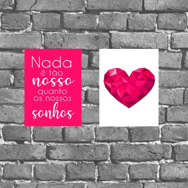 Kit 2 Placas Decorativas Nossos Sonhos