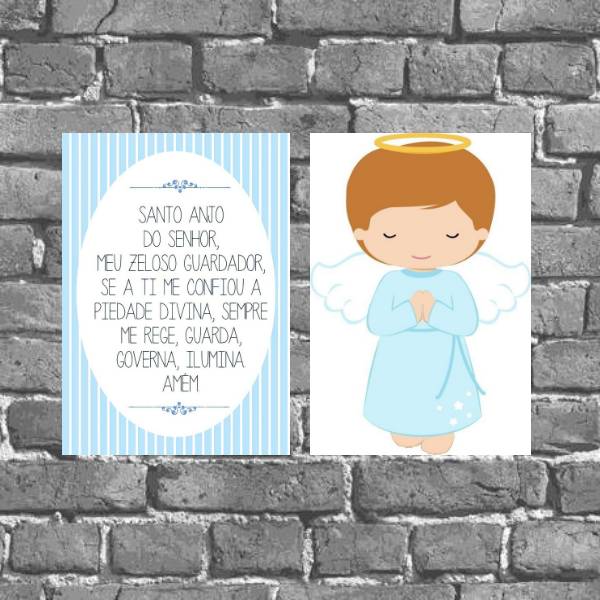 Kit 2 Placas Decorativas Santo Anjo