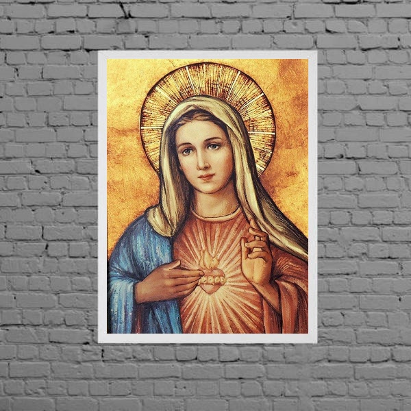 Quadro Arte Sagrado Coração De Maria