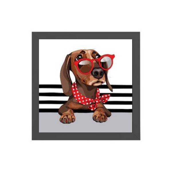 Quadro Quadrado Dachshund Fashion