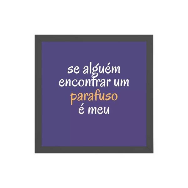 Quadro Frase O Parafuso É Meu