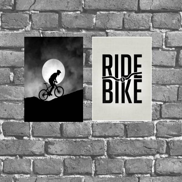 Kit 2 Placas Decorativas Ride A Bike