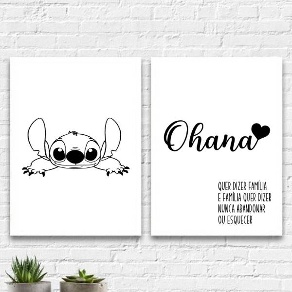 Kit 2 Quadros Ohana Família