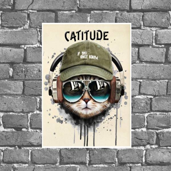 Placa Decorativa Gato Catitude