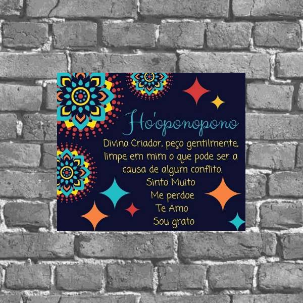 Placa Decorativa Hooponopono