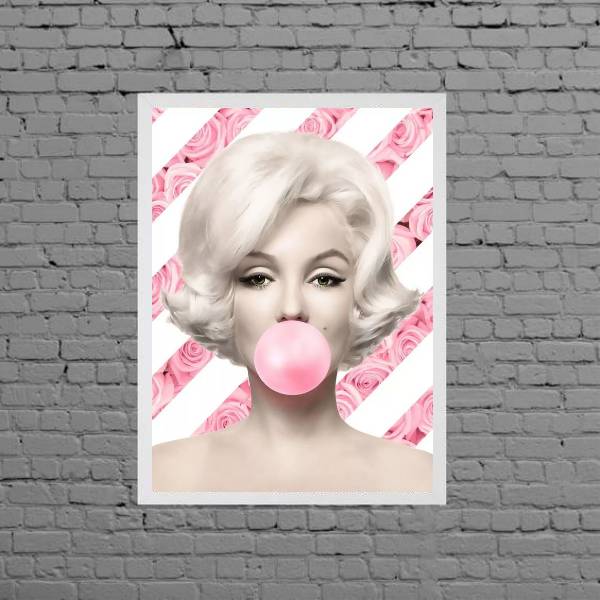 Quadro Marilyn Bubble Gum Floral