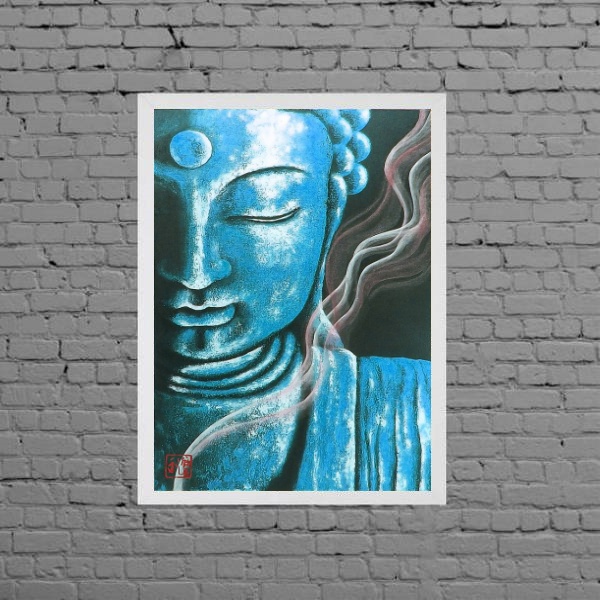 Quadro Decorativo Buda Azul