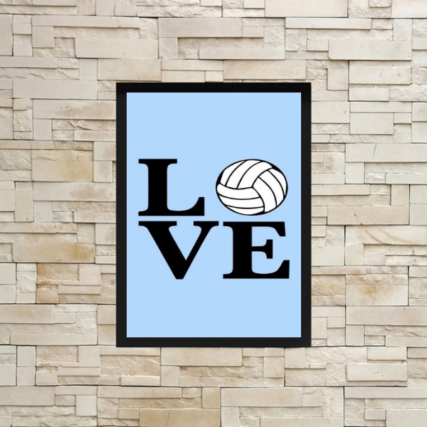 Quadro Decorativo Love Bola Volei