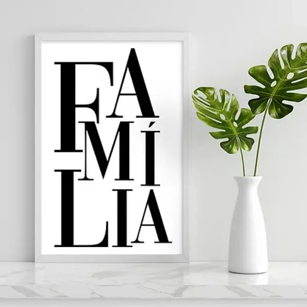 Quadro Decorativo Palavra Família