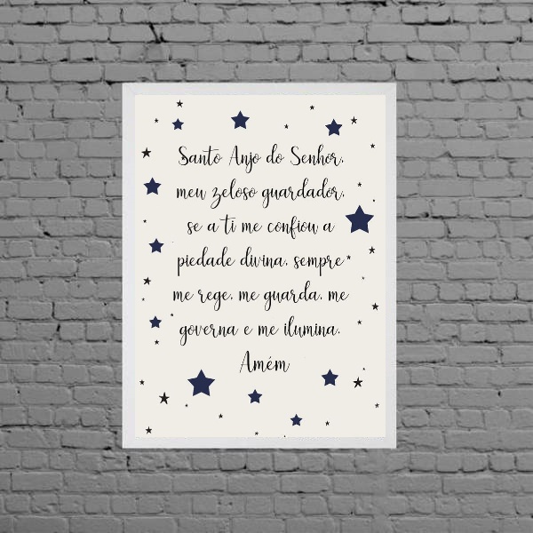 Quadro Santo Anjo Do Senhor Estrelinhas