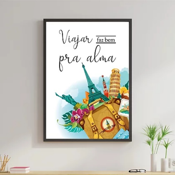 Quadro Viajar Faz Bem Pra Alma