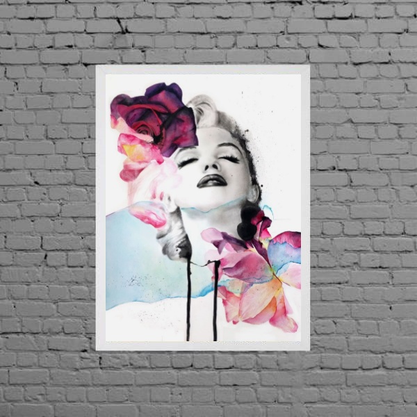 Quadro Artístico Marilyn Aquarela