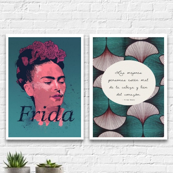 kit 2 Quadros Frida Las Mejores Personas