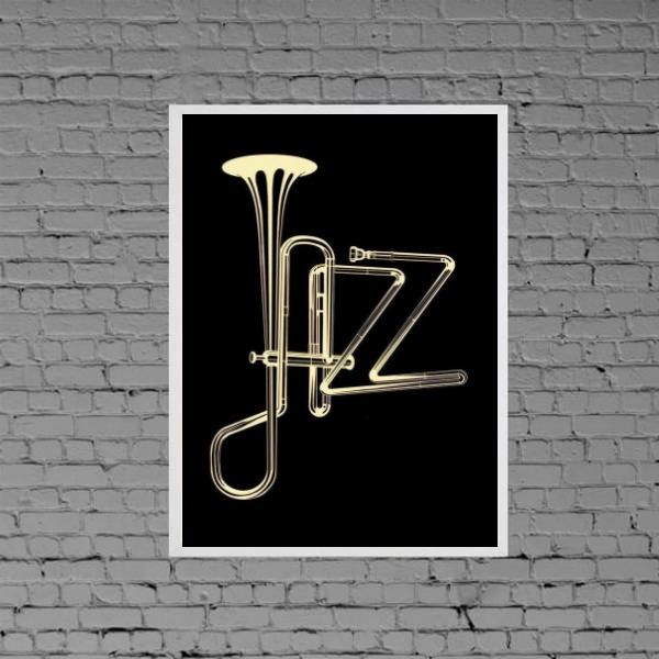 Quadro Decorativo Jazz Instrumento