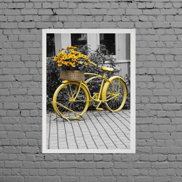 Quadro Fotografia Bicicleta Amarela