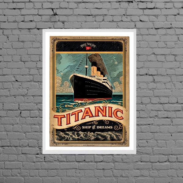 Quadro Vintage Navio Titanic