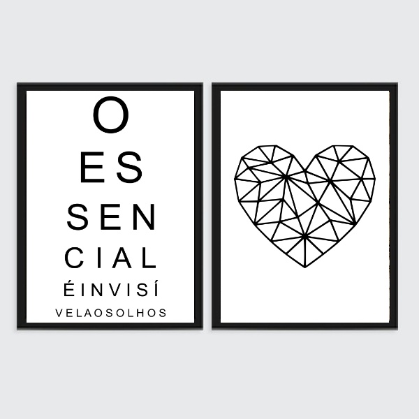 Kit 2 Quadros O Essencial É Invisível Olhos