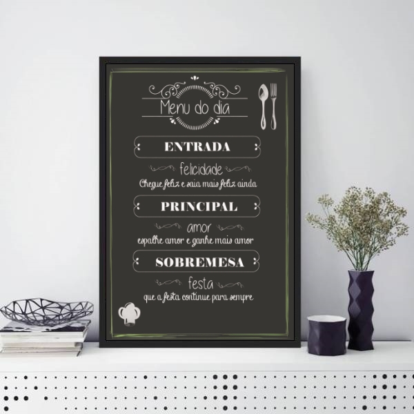 Quadro Decorativo Menu Do Dia