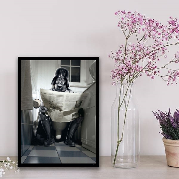 Quadro Decorativo Darth No Banheiro