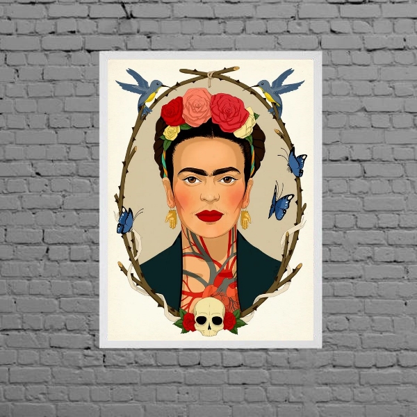 Quadro Decorativo Frida Moldura