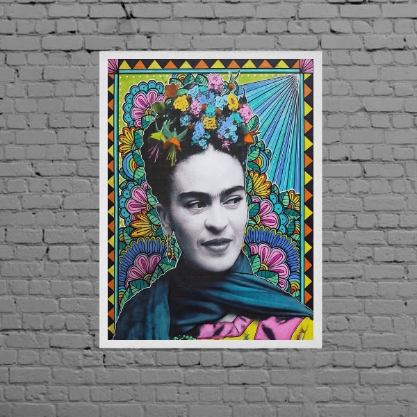 Quadro Decorativo Frida Patchwork